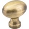Jeffrey Alexander 1-3/16" Overall Length Brushed Antique Brass Football Bordeaux Cabinet Knob 3990AB - alternate 1